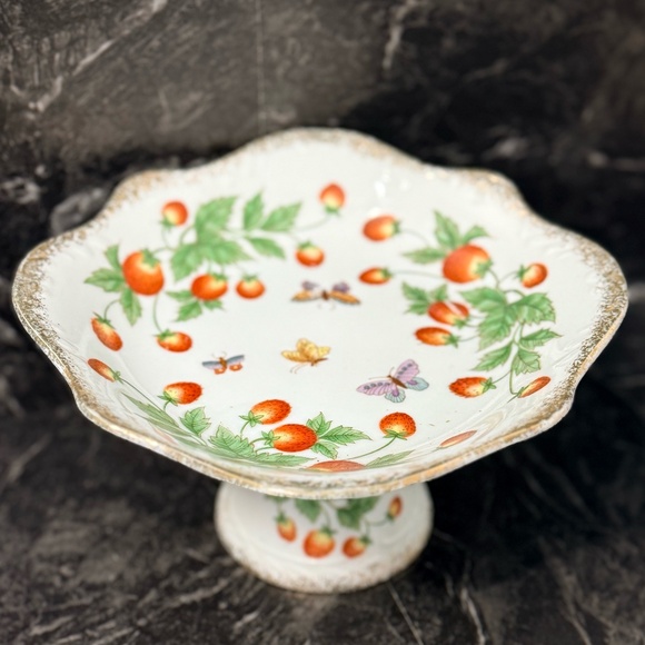 NORLEANS Cake Stand with Strawberries and Butterflies - Picture 2 of 14